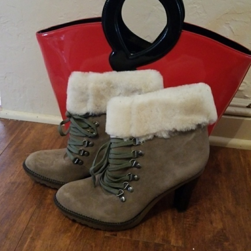 Via Spiga fur cuff boots 9.5